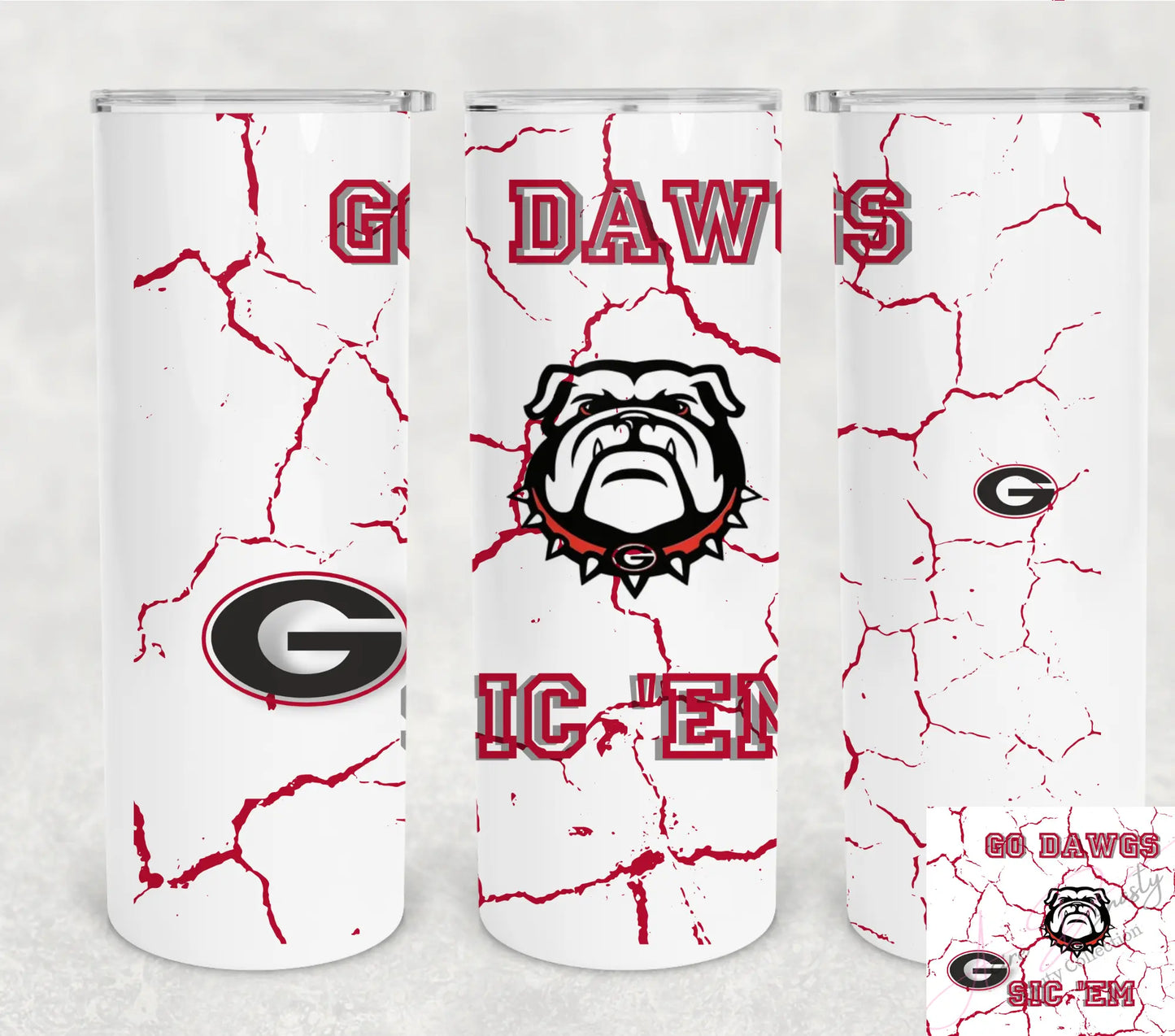 Georgia Red Skinny 20 oz tumbler - Acire Dynasty LLC