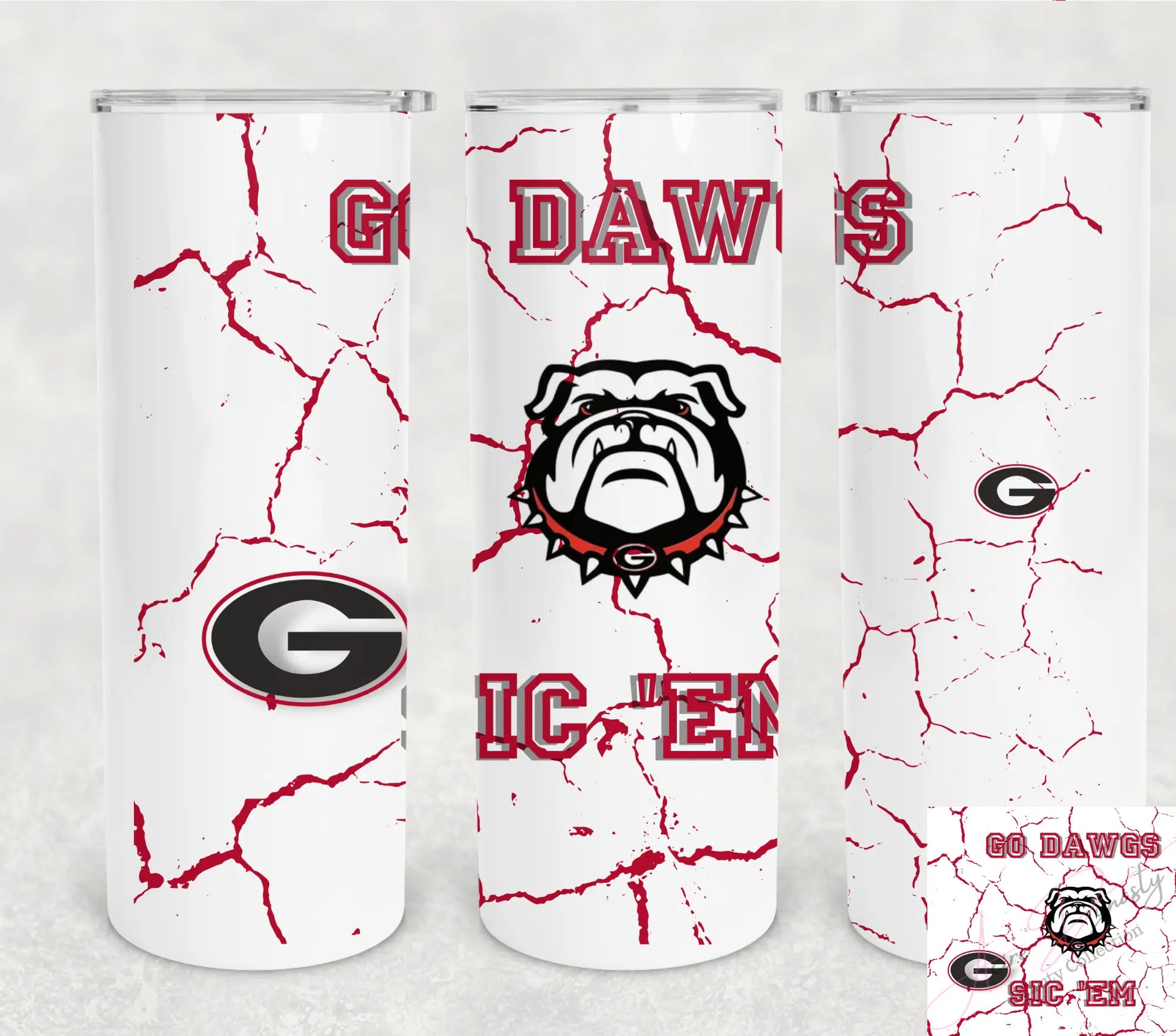 Georgia Red Skinny 20 oz tumbler - Acire Dynasty LLC