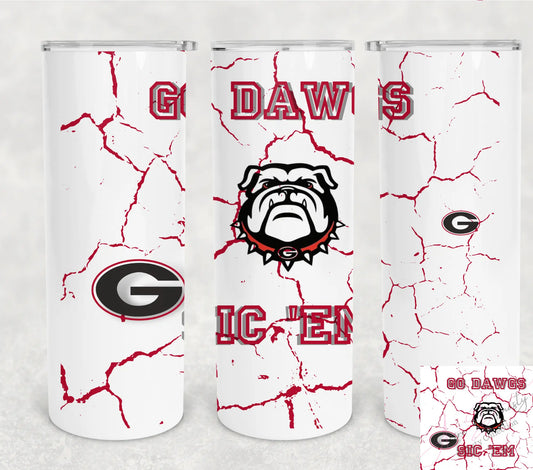 Georgia Red Skinny 20 oz tumbler - Acire Dynasty LLC