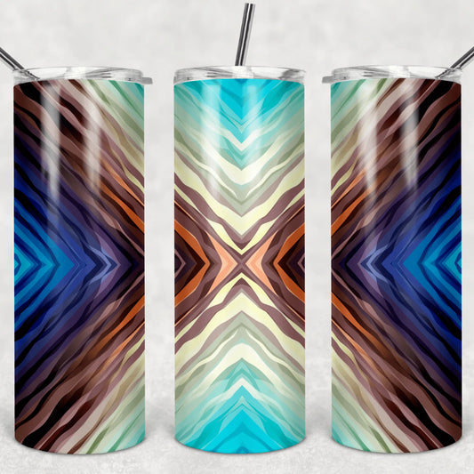 Abstract Blue and Brown Skinny 20 oz tumbler