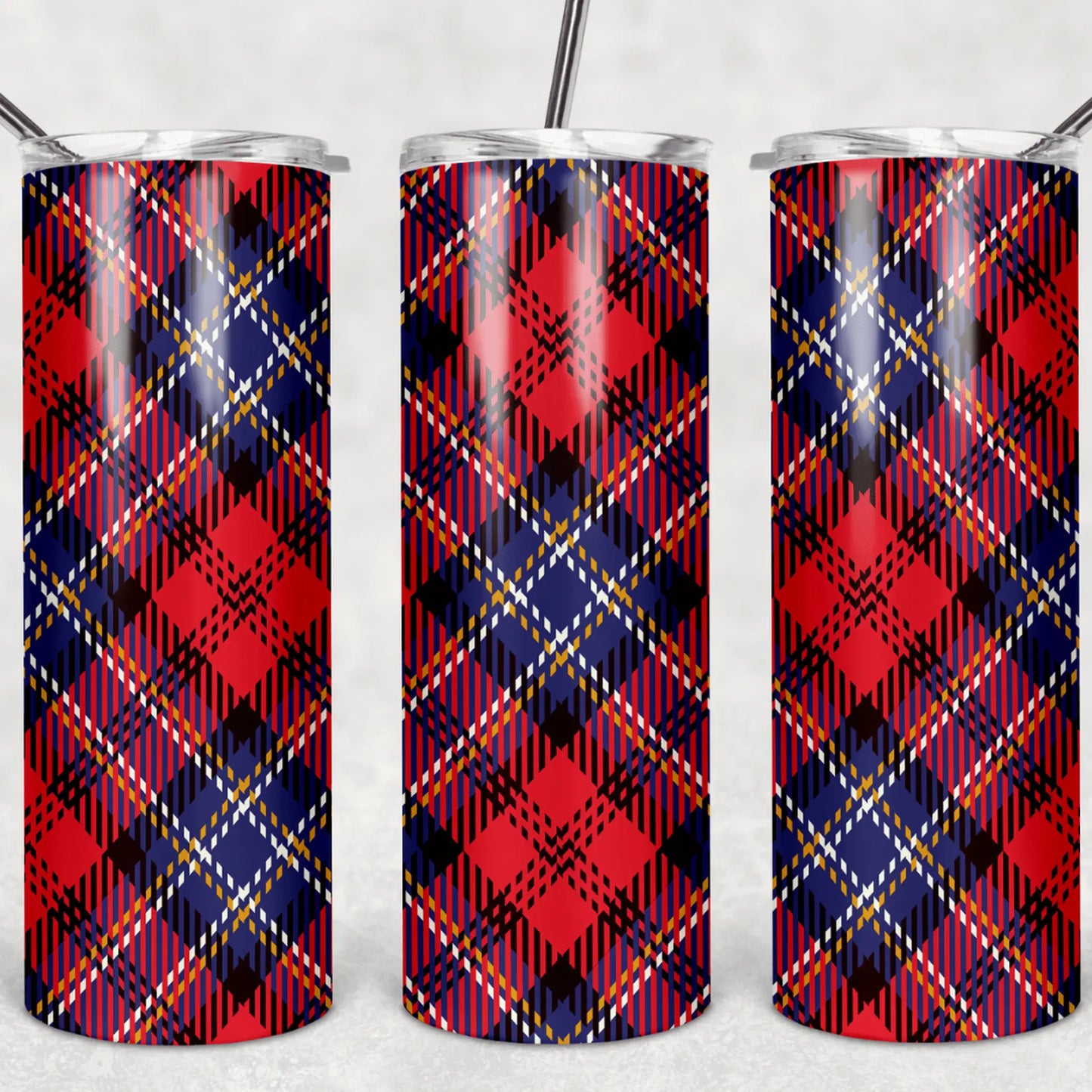 Red and Blue Plaid Skinny 20 oz tumbler