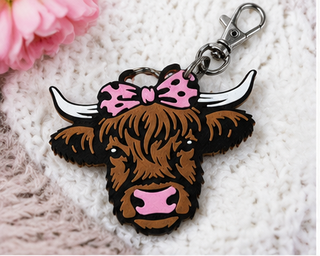 Highland Cow Keychain