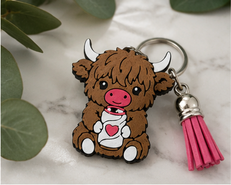 Highland Cow Keychain