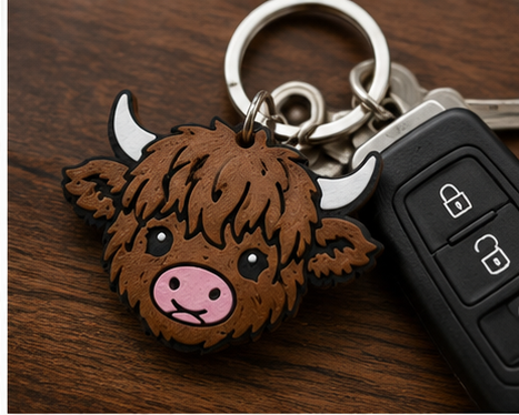 Highland Cow Keychain