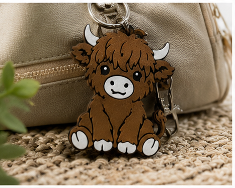 Highland Cow Keychain