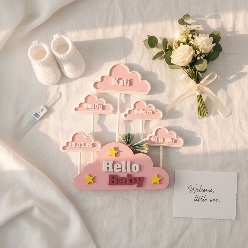 Personalized Baby Birth Announcement Cloud Plaque