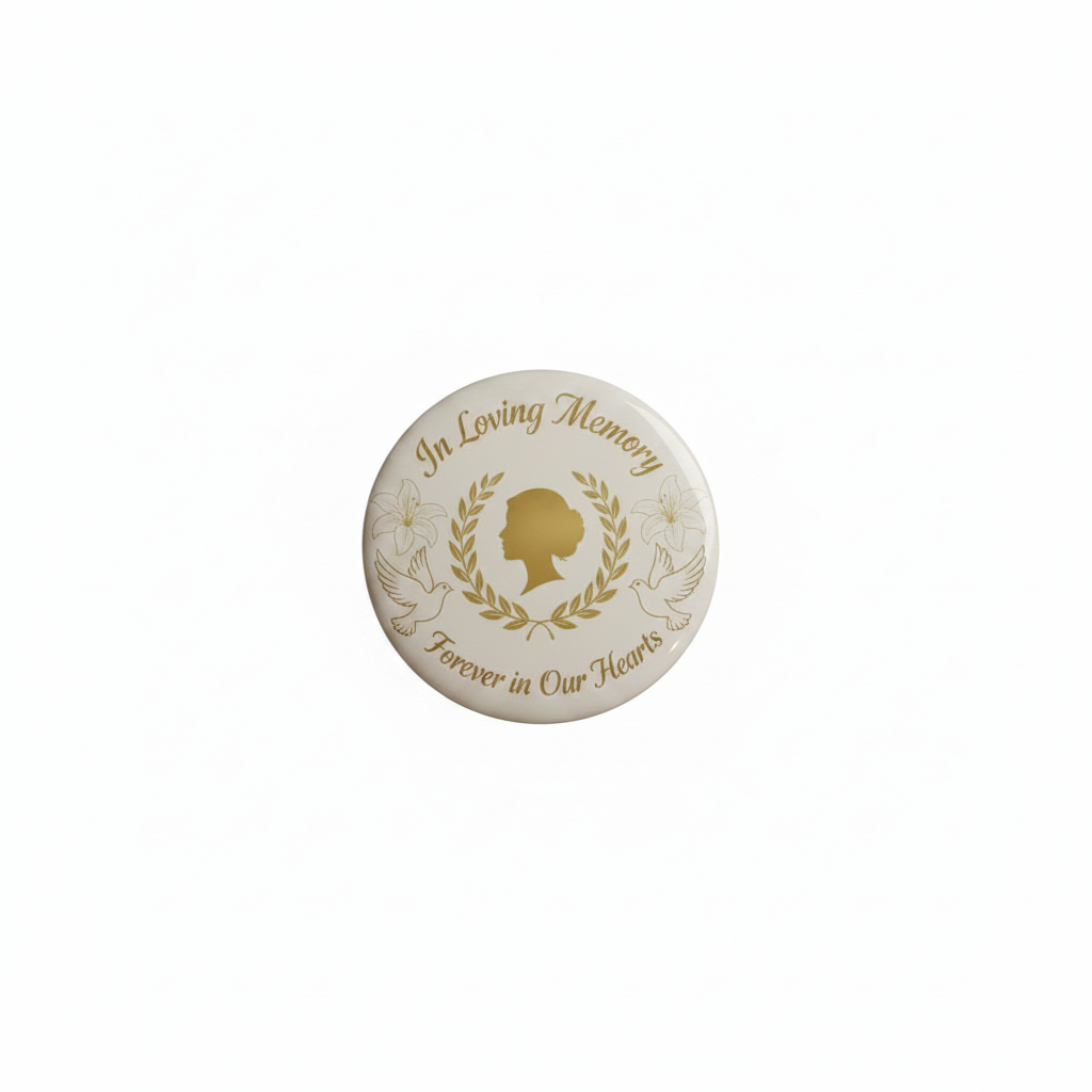 Memorial Button White Background