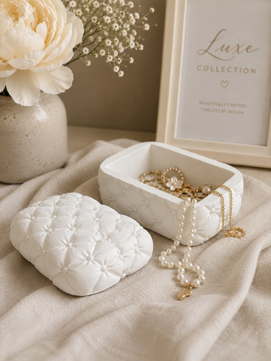 Luxe Tufted Keepsake Box