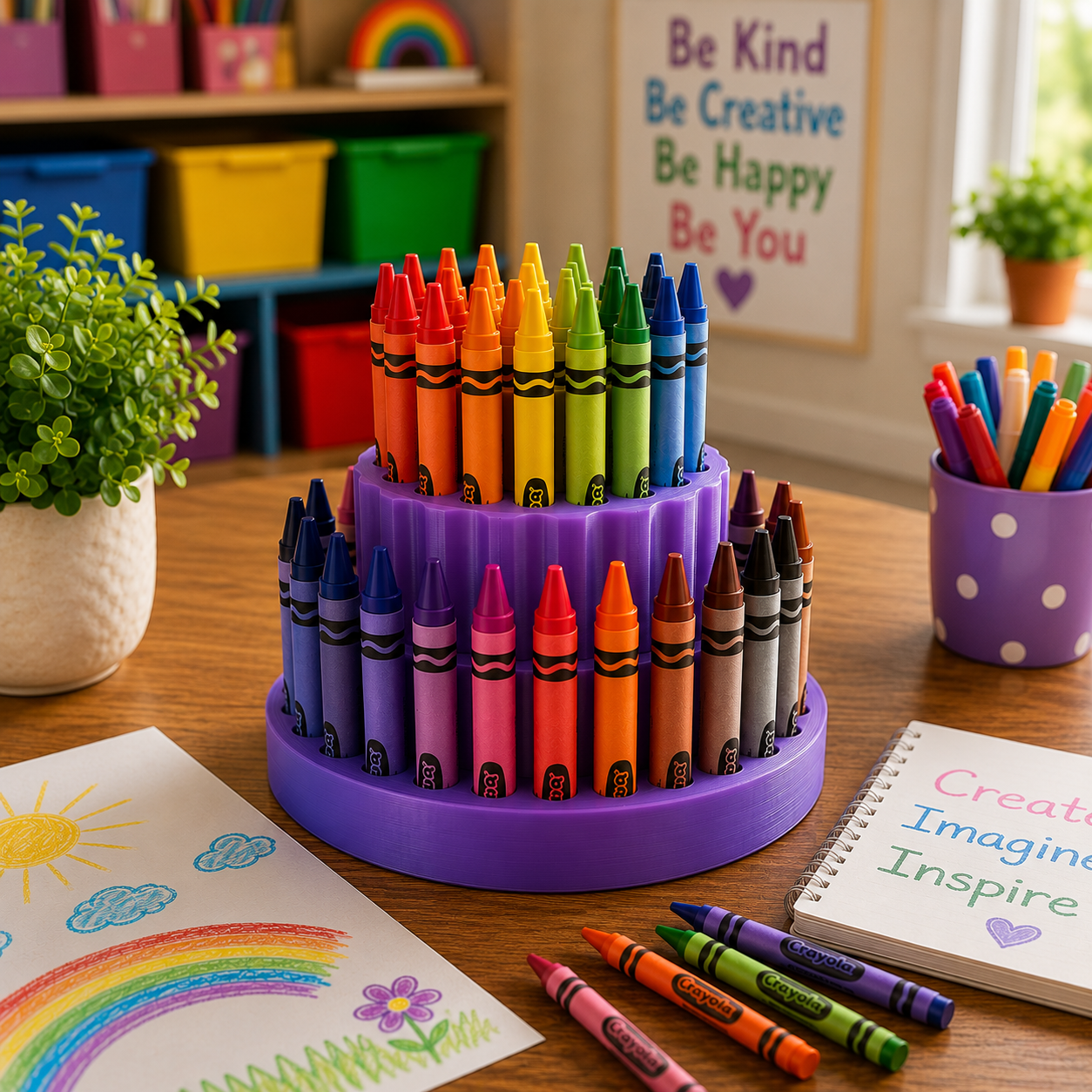 Crayon Tower™ – 48 Crayon Organizer & Display